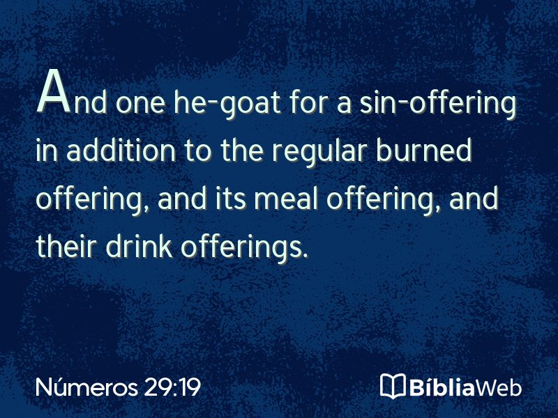Números 29:19 em imagem para compartilhar