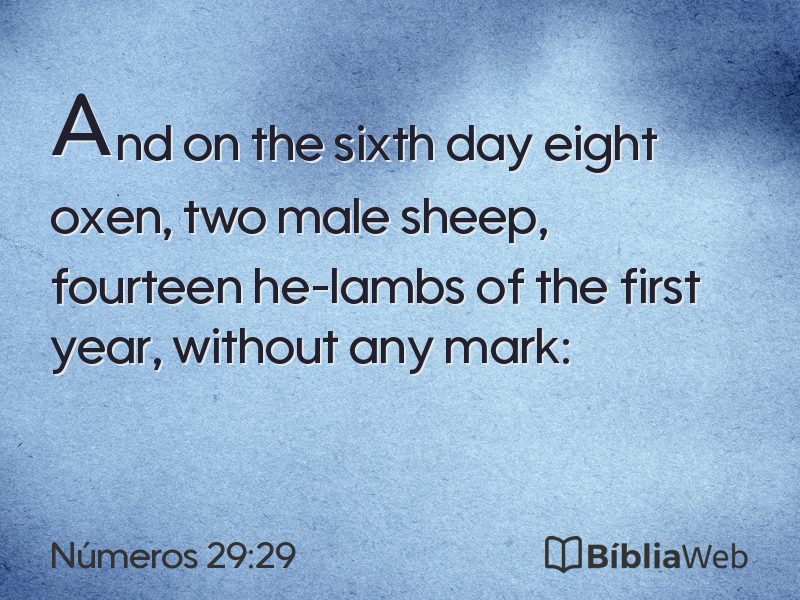 Números 29:29 em imagem para compartilhar