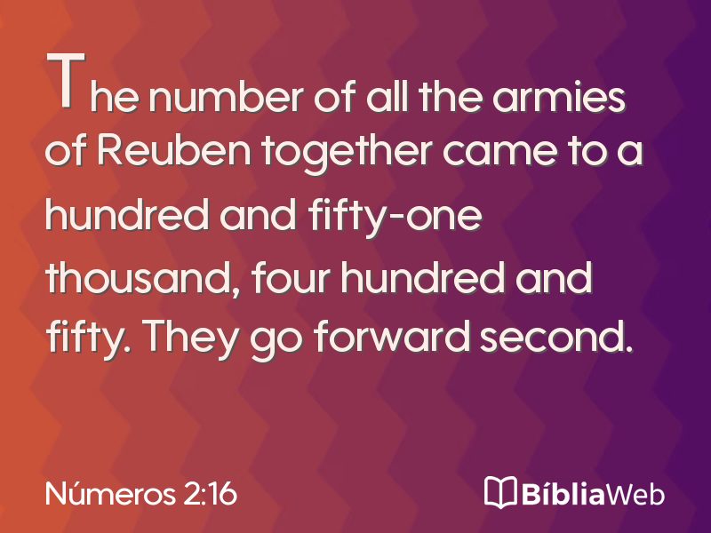 Números 2:16 em imagem para compartilhar