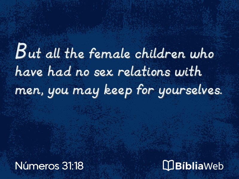 Números 31:18 em imagem para compartilhar