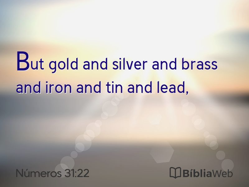 Números 31:22 em imagem para compartilhar