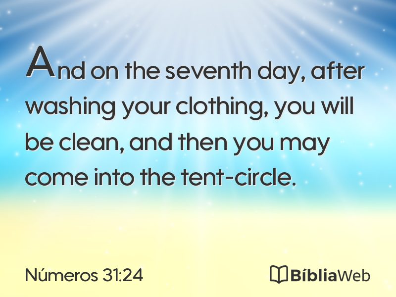 Números 31:24 em imagem para compartilhar