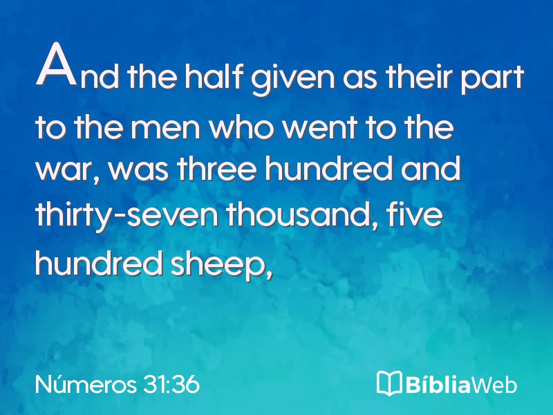 Números 31:36 em imagem para compartilhar