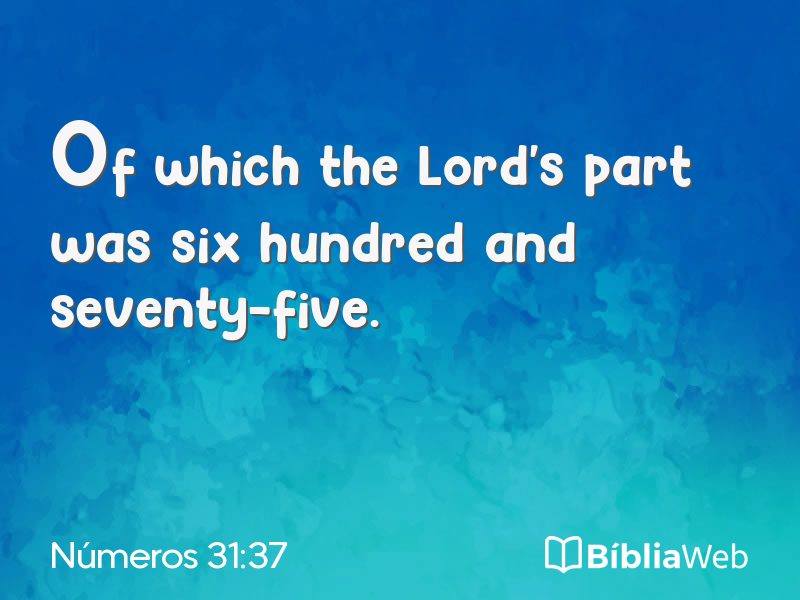 Números 31:37 em imagem para compartilhar
