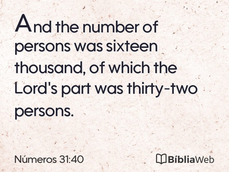 Números 31:40 em imagem para compartilhar