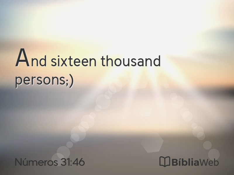 Números 31:46 em imagem para compartilhar