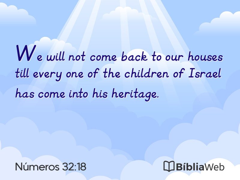 Números 32:18 em imagem para compartilhar