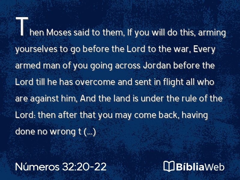 Números 32:20-22 em imagem para compartilhar