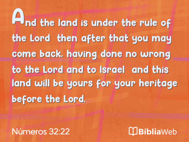 Números 32:22 em imagem para compartilhar