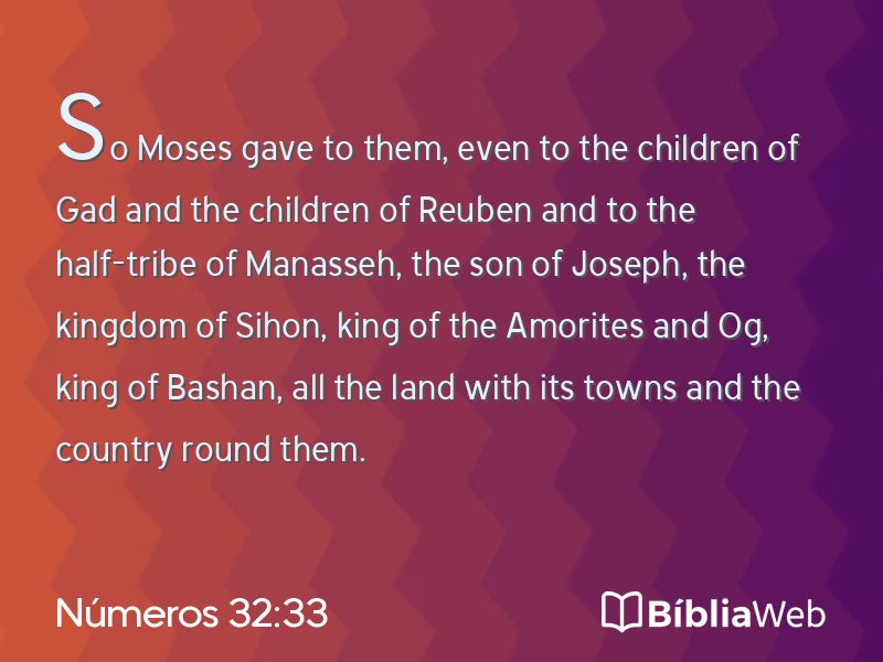 Números 32:33 em imagem para compartilhar
