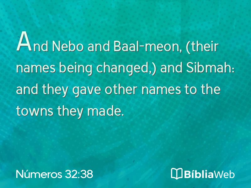 Números 32:38 em imagem para compartilhar
