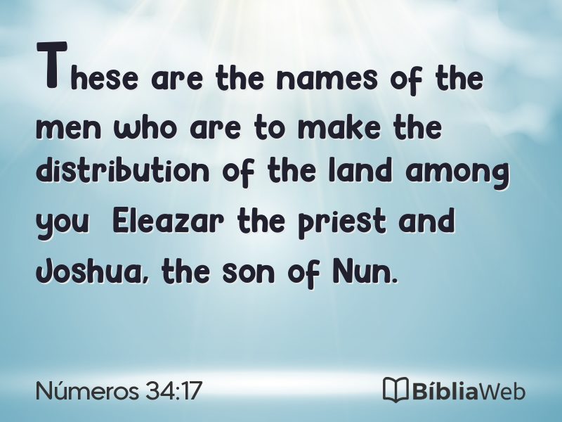 Números 34:17 em imagem para compartilhar