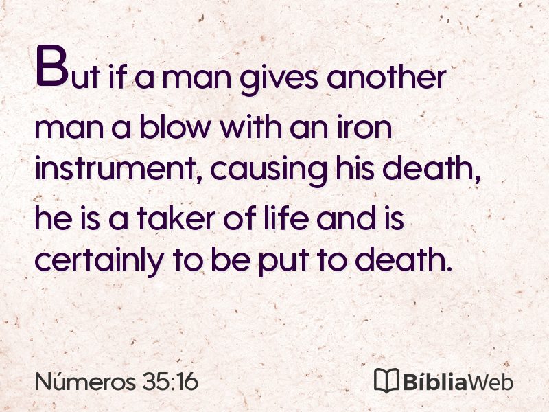 Números 35:16 em imagem para compartilhar