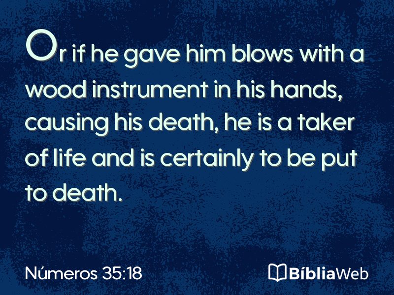 Números 35:18 em imagem para compartilhar