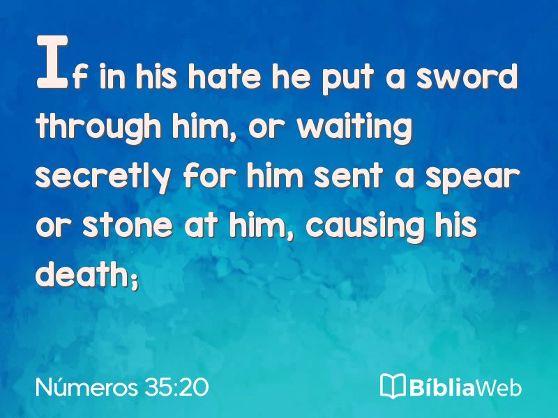 Números 35:20 em imagem para compartilhar