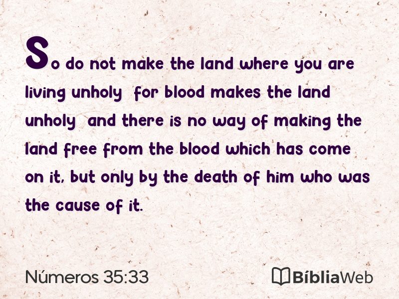 Números 35:33 em imagem para compartilhar