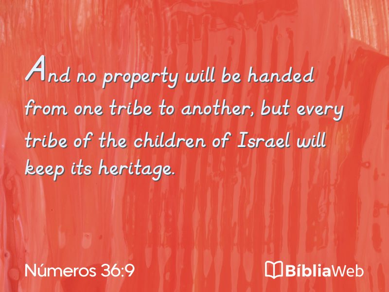 Números 36:9 em imagem para compartilhar