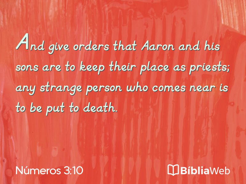 Números 3:10 em imagem para compartilhar
