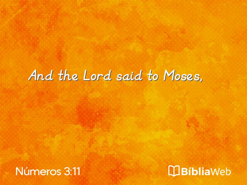 Números 3:11 em imagem para compartilhar