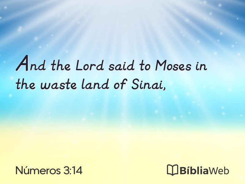 Números 3:14 em imagem para compartilhar