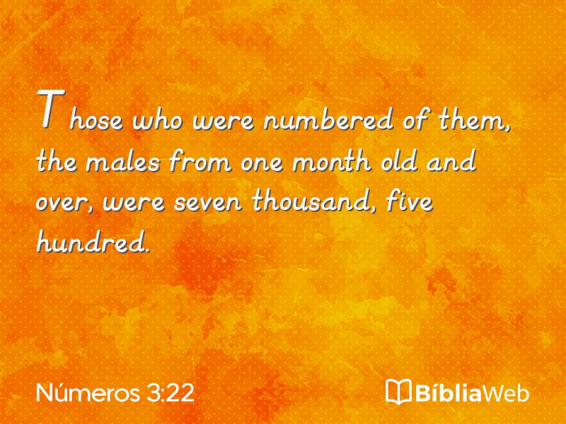 Números 3:22 em imagem para compartilhar