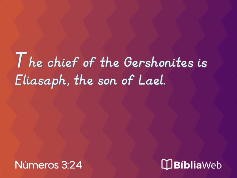 Números 3:24 em imagem para compartilhar