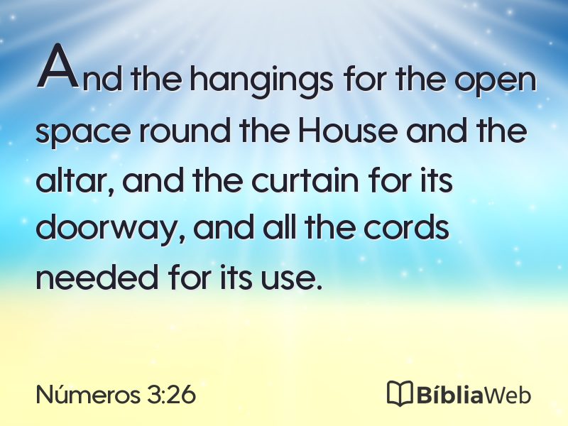 Números 3:26 em imagem para compartilhar