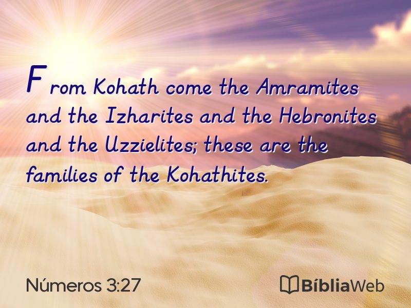 Números 3:27 em imagem para compartilhar
