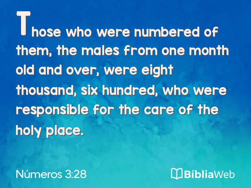 Números 3:28 em imagem para compartilhar