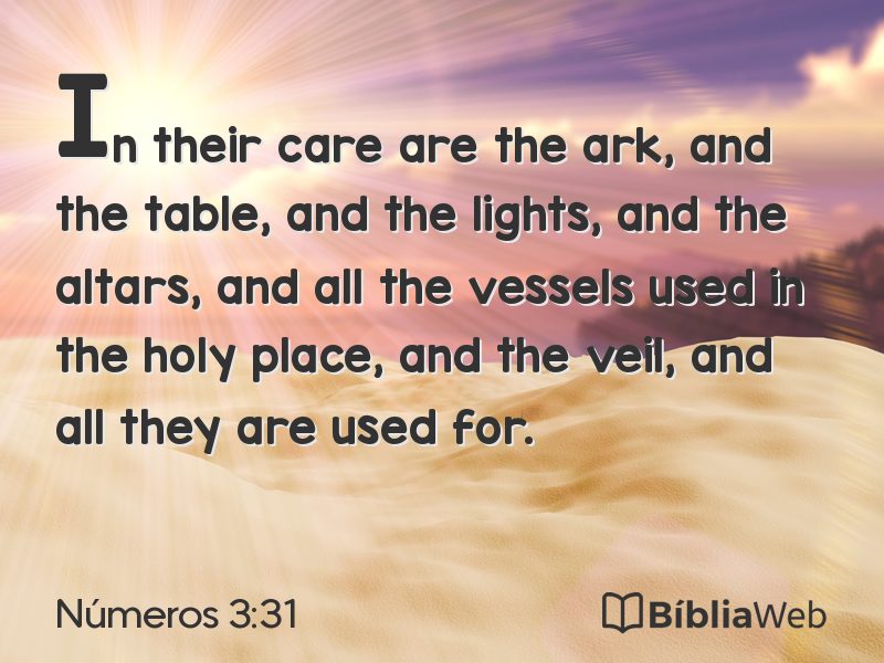 Números 3:31 em imagem para compartilhar