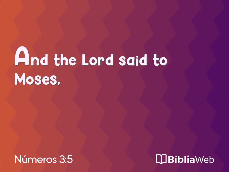 Números 3:5 em imagem para compartilhar