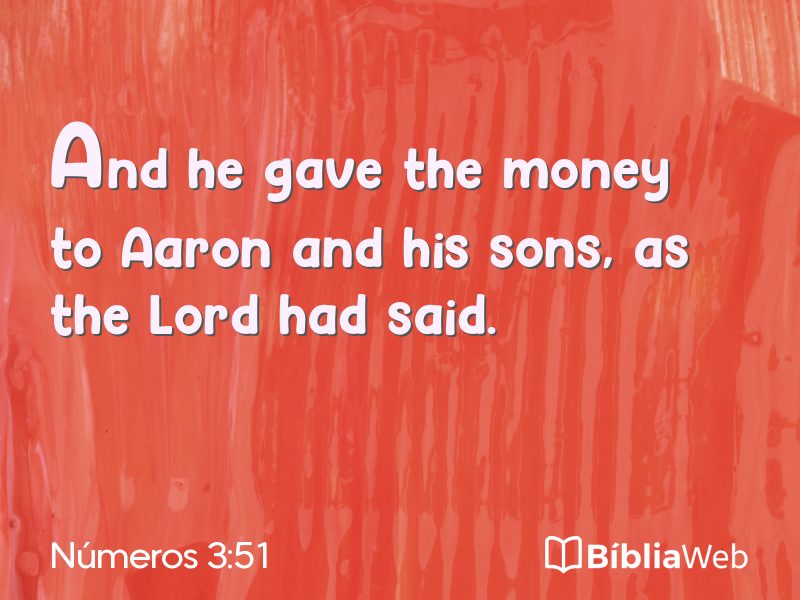 Números 3:51 em imagem para compartilhar