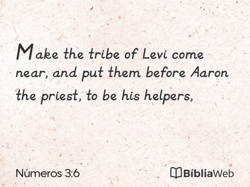 Números 3:6 em imagem para compartilhar