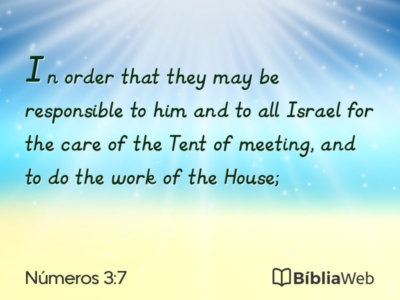 Números 3:7 em imagem para compartilhar