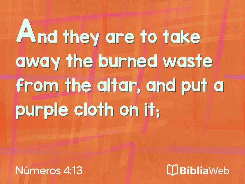 Números 4:13 em imagem para compartilhar