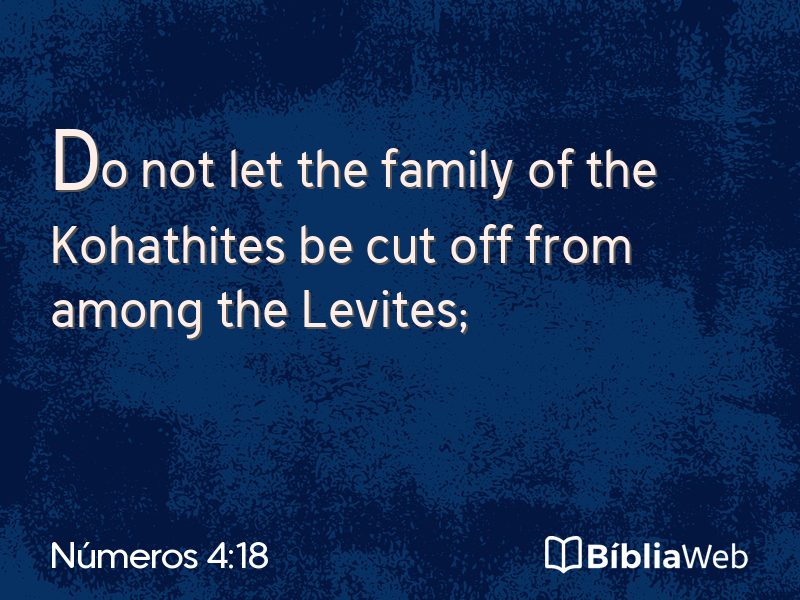 Números 4:18 em imagem para compartilhar
