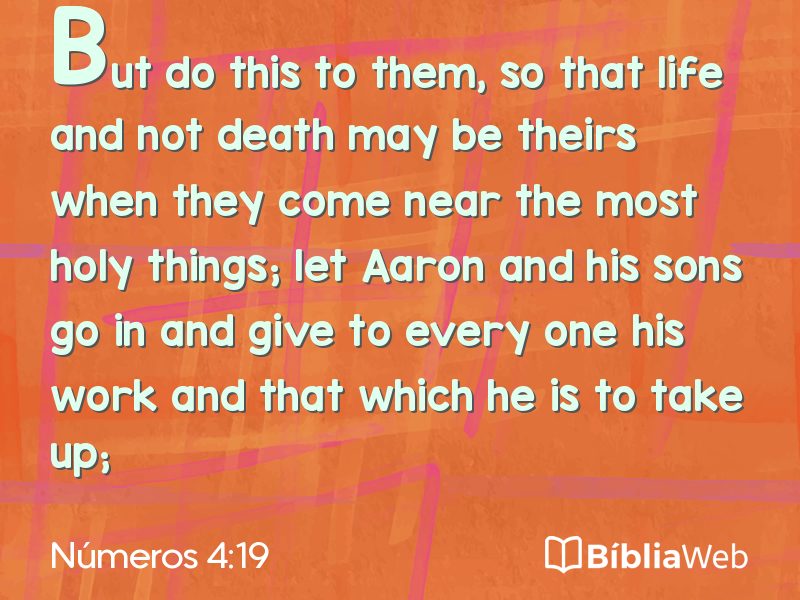 Números 4:19 em imagem para compartilhar