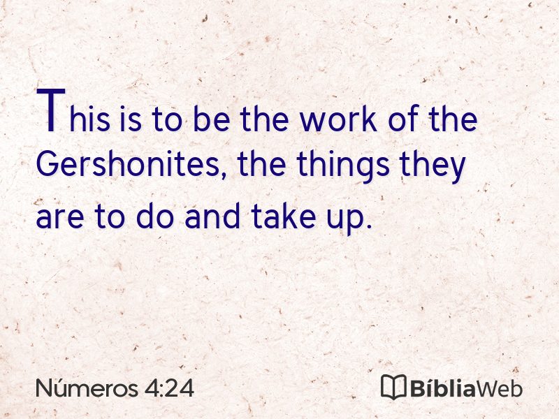 Números 4:24 em imagem para compartilhar