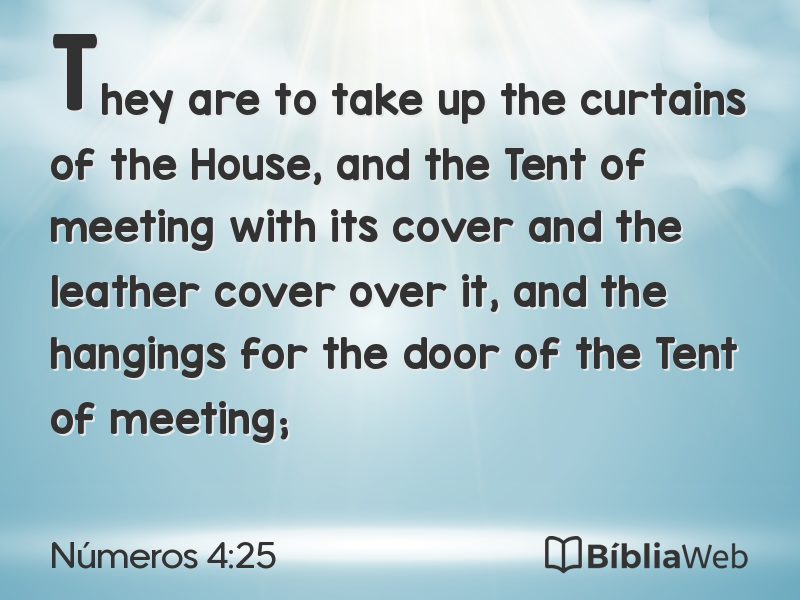 Números 4:25 em imagem para compartilhar
