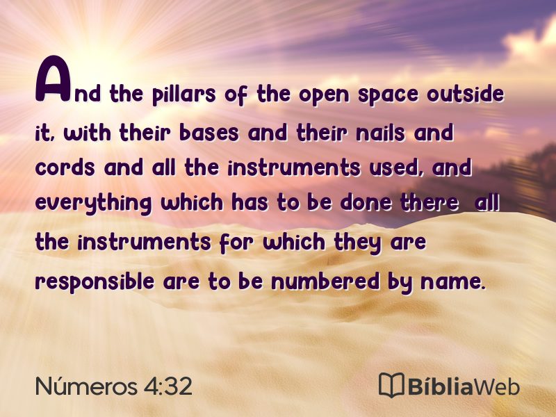 Números 4:32 em imagem para compartilhar