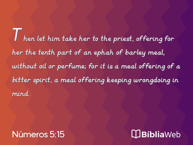 Números 5:15 em imagem para compartilhar