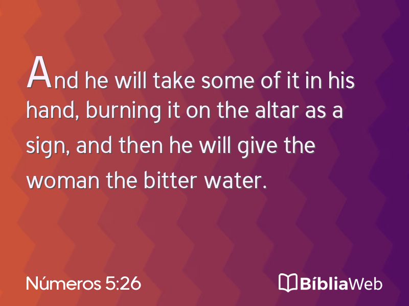Números 5:26 em imagem para compartilhar