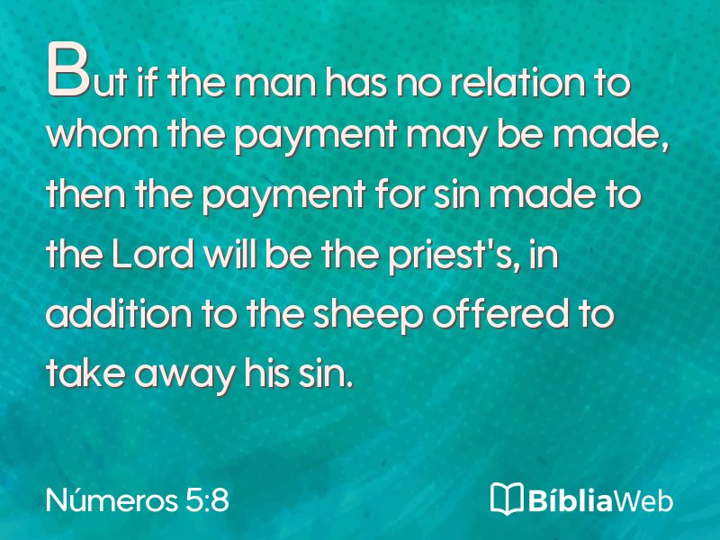 Números 5:8 em imagem para compartilhar