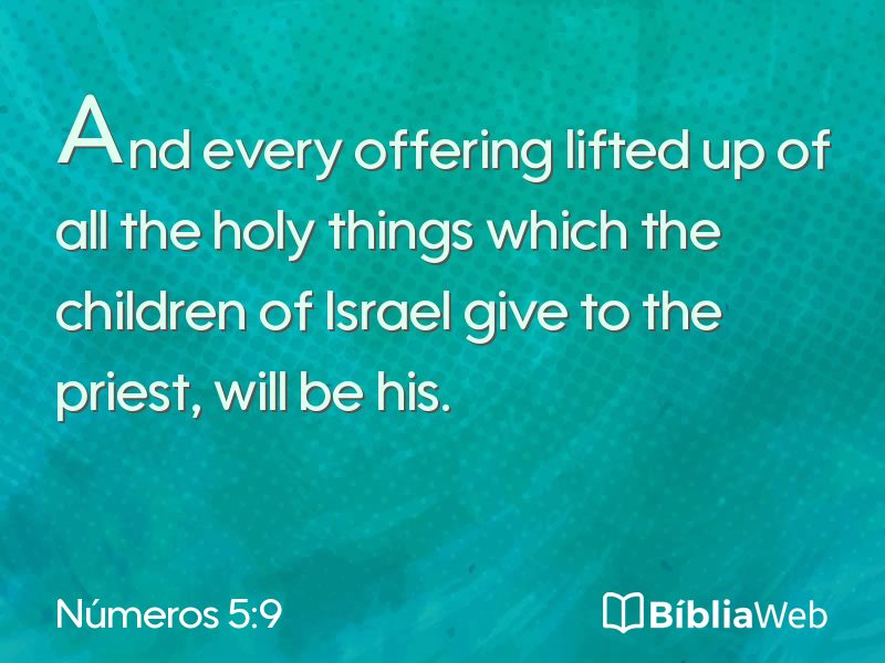 Números 5:9 em imagem para compartilhar