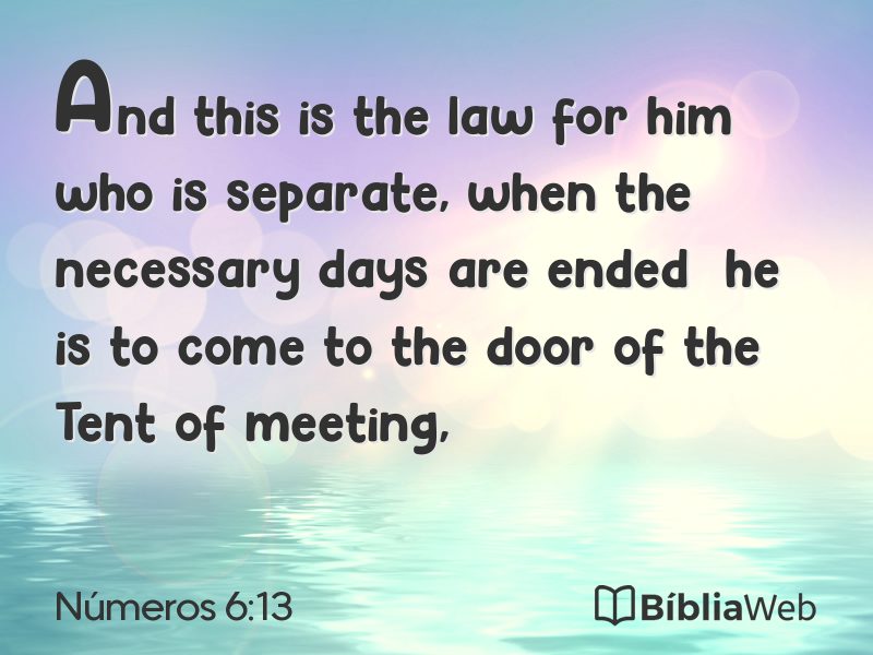 Números 6:13 em imagem para compartilhar