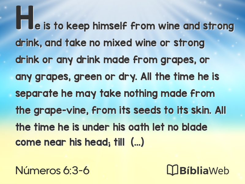 Números 6:3-6 em imagem para compartilhar