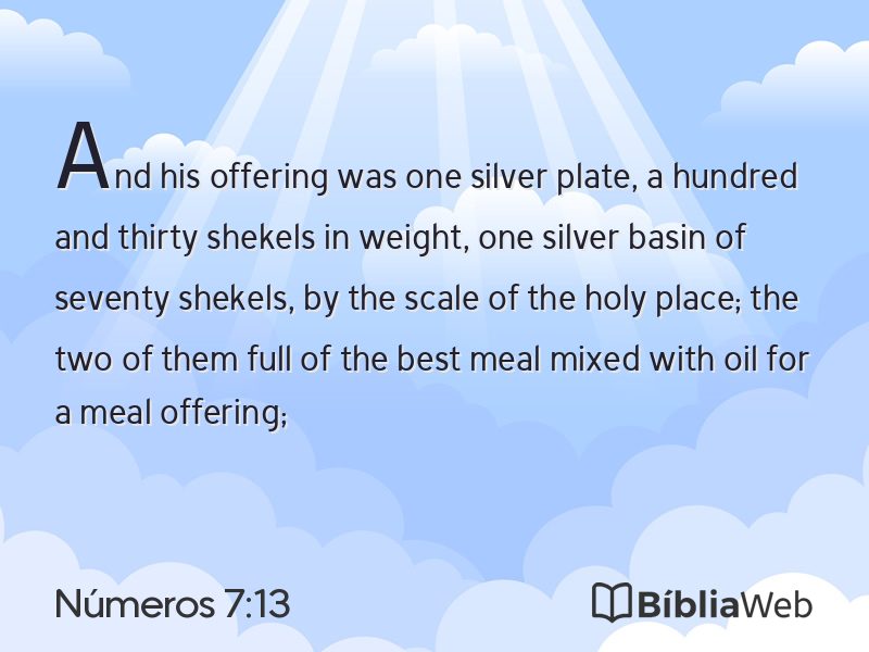 Números 7:13 em imagem para compartilhar