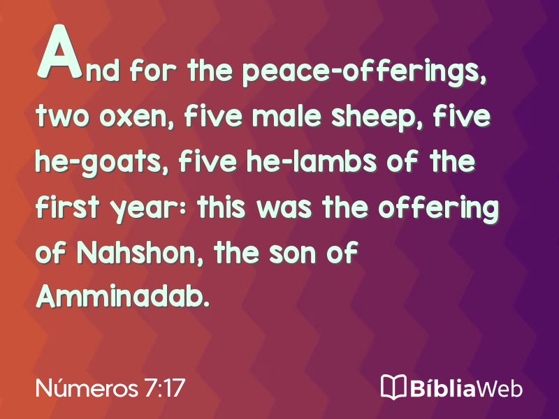 Números 7:17 em imagem para compartilhar