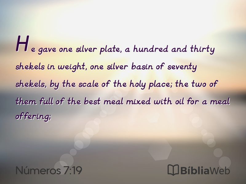 Números 7:19 em imagem para compartilhar
