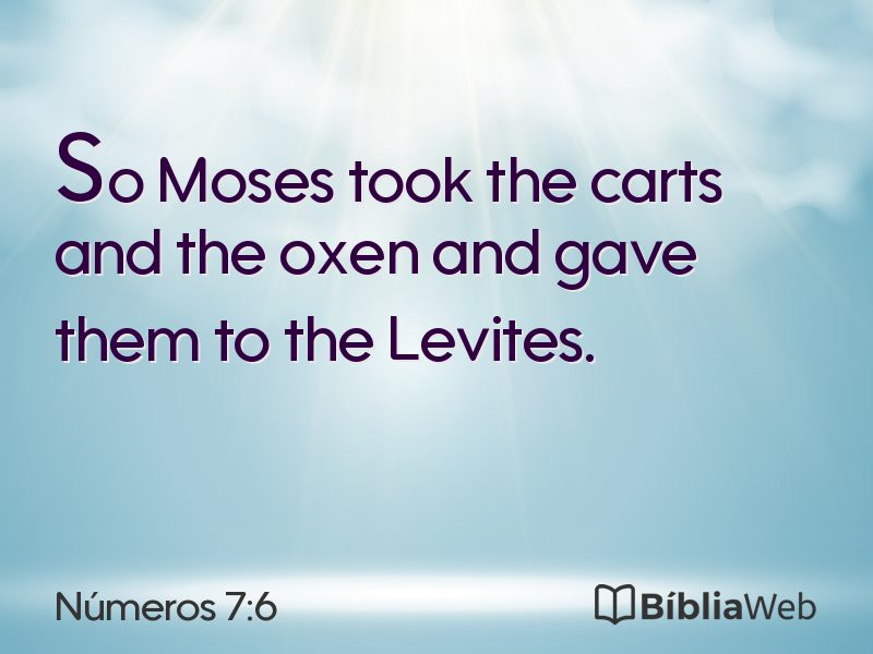 Números 7:6 em imagem para compartilhar
